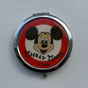 Vintage Mickey Mouse Club Disney Silver Compact Mirror